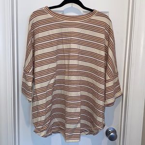 NWT Medium, Easel, purple/yellow striped tunic